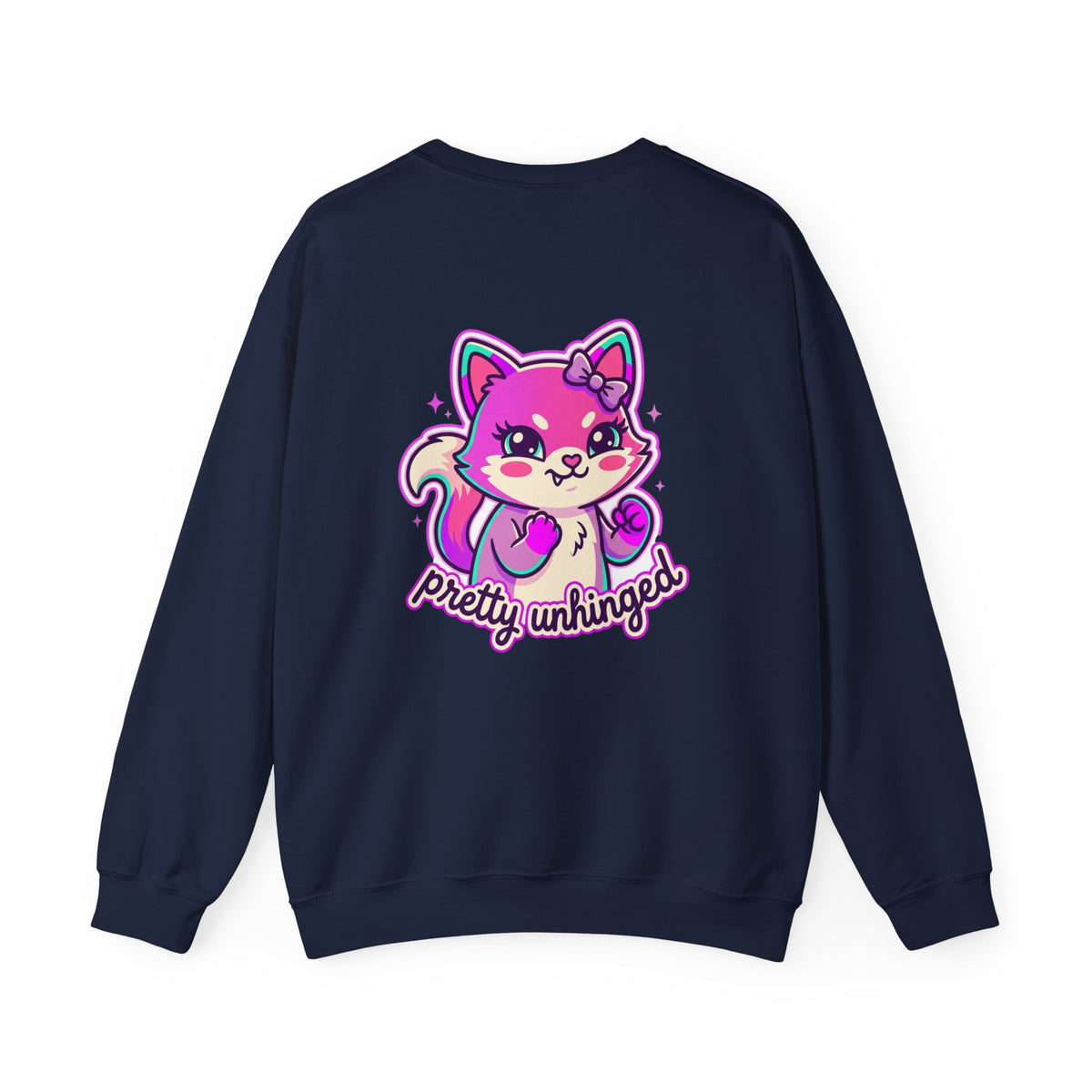 Oversized Crew Neck - Pretty & Unhinged Cat